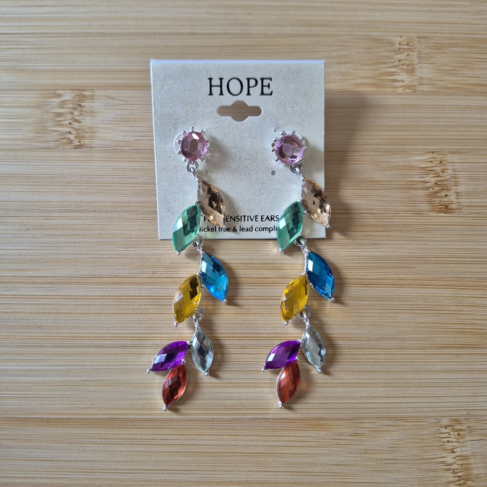 Hope Colorful Glass Faceted Bead Earrings